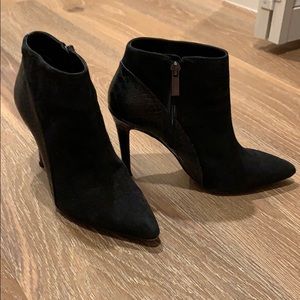 Black suede booties